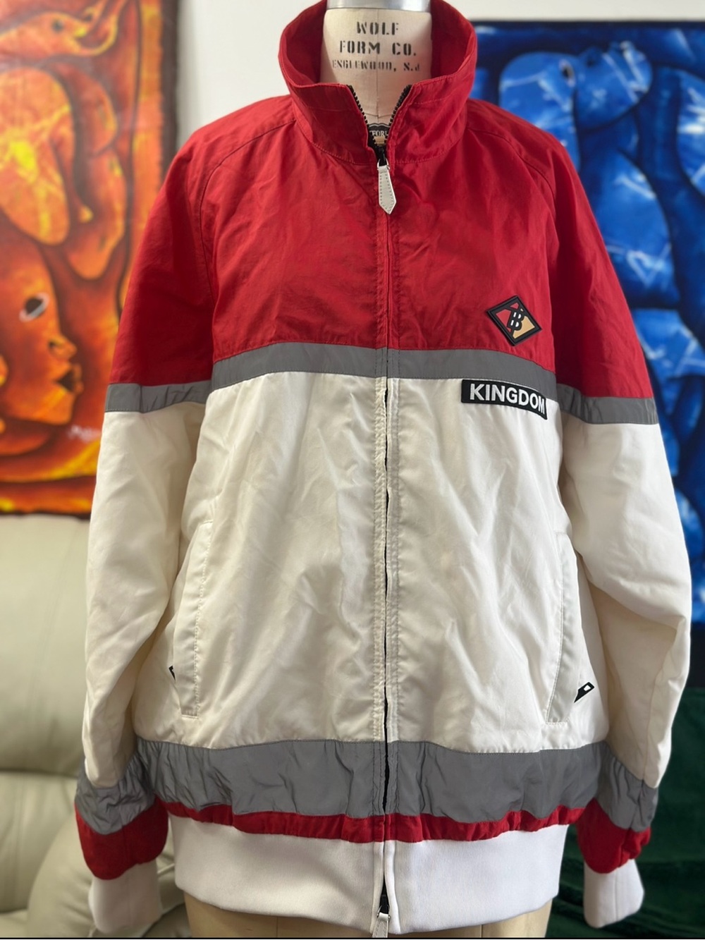 Burberry "Kingdom" Jacket – Red White Colorblock Streetwear
